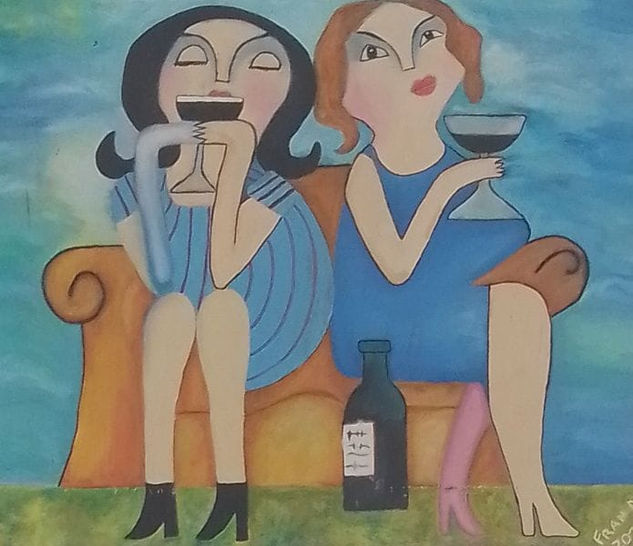 Francisca Ceron  (la vicky y la gaby) Acrylic Canvas Portrait