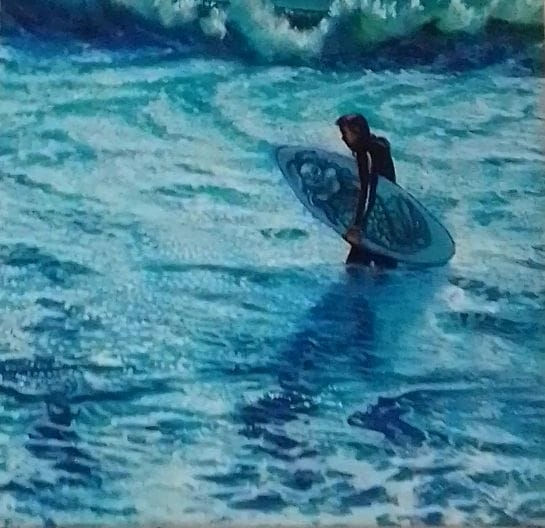 Paty  O,conor,  (el surfista) Oil Canvas Marine Painting