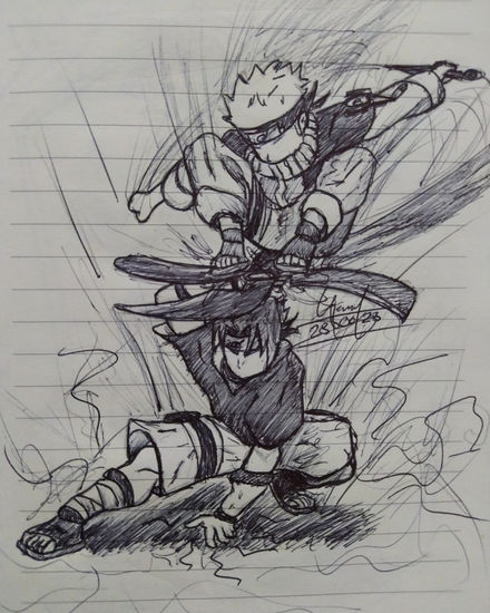 Naruto Y Sasuke Fuma Shuriken Pencil