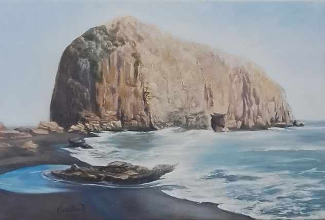 Ercilia Bernal   ( Roca de la  Iglesia) Acrylic Canvas Marine Painting