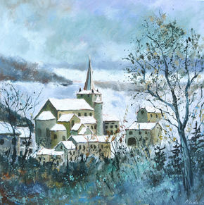 Village in winter -...