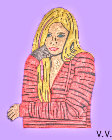 Avril Lavigne Felt-tip pen Textile Portrait