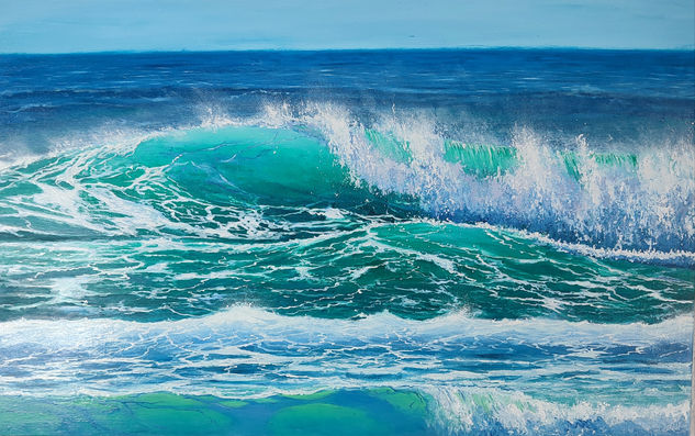 Ocean is shaking Oil Canvas Marine Painting