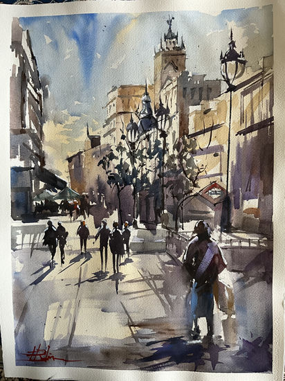 Calle de Alcala Watercolour Paper Landscaping