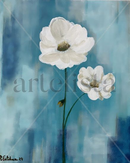 Flores Acrylic Panel Floral Painting