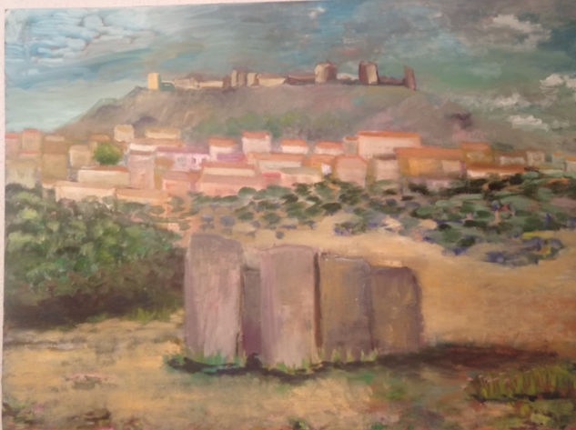 El Dolmen de Magacela Oil Canvas Landscaping