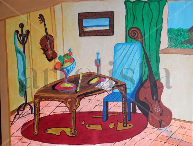 La habitación del violinista Acrylic Canvas Figure Painting