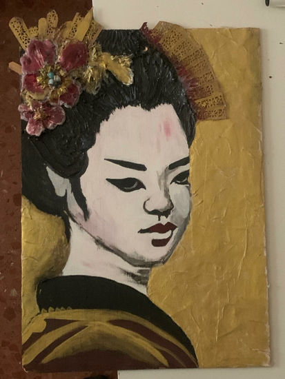 La Geisha del Pasador Acrylic Panel Portrait