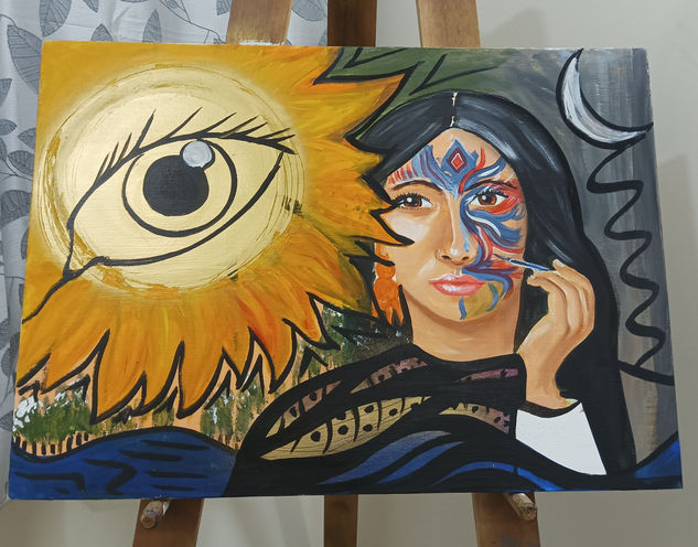 Sun Acrylic Canvas Portrait