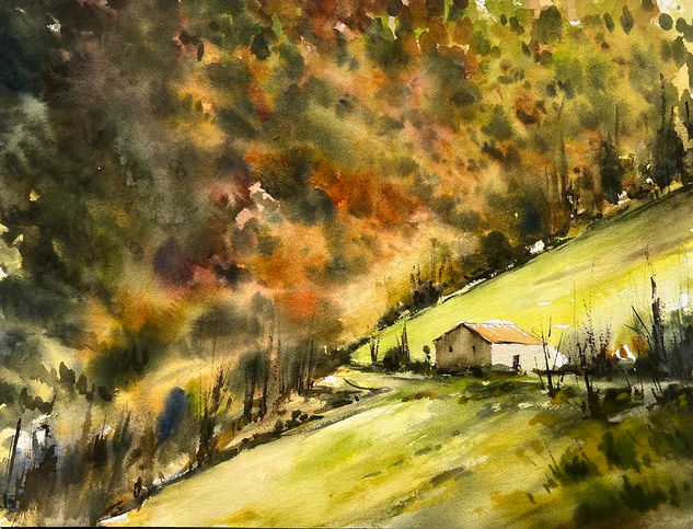 otoño en la montaña Watercolour Others Landscaping