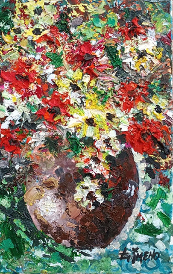 JARRON CON FLORES Oil Canvas Floral Painting