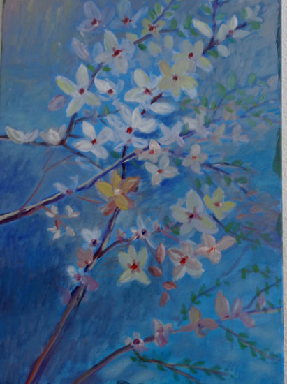 Ramas de almendro en flor Oil Canvas Landscaping