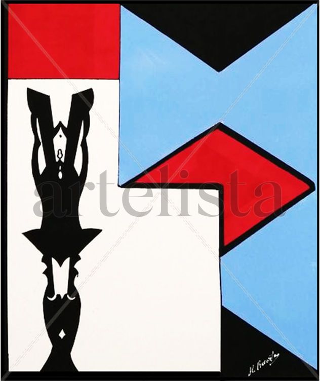 BAILARINA CON ROJO Y AZUL