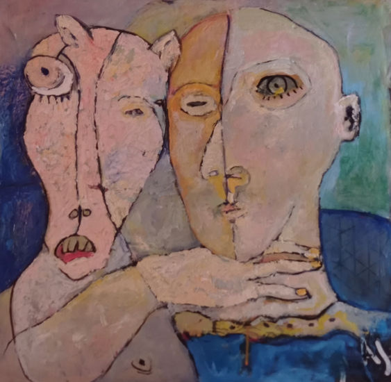 APUNTE PARA VENTURAII. A VIOLETA ROJO Oil Canvas Portrait