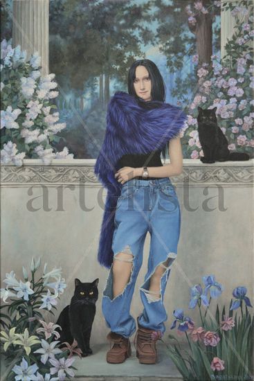 Contemporary painting with Mona Lisa "Spring" Acrílico Lienzo Retrato