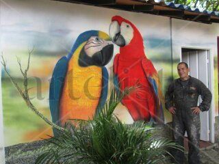 guacamayas. Acrylic Others Animals