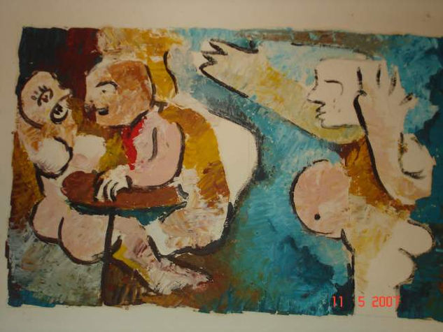 festa Oil Paper Figure Painting