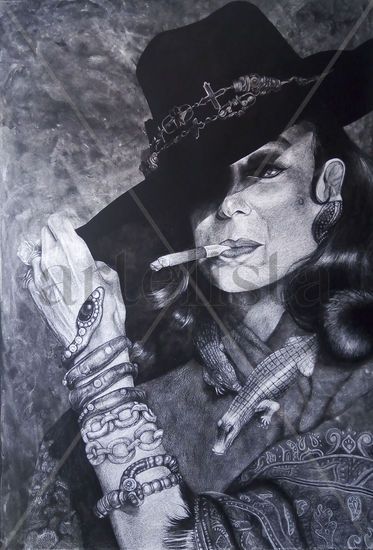 Maria Felix Wax Textile Portrait