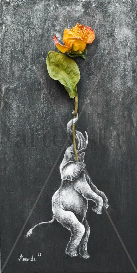 Elefante y flor