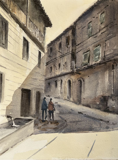 la alberca calle Watercolour Paper Landscaping