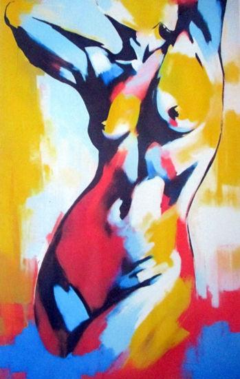 "Lively" Acrylic Canvas Nude Paintings