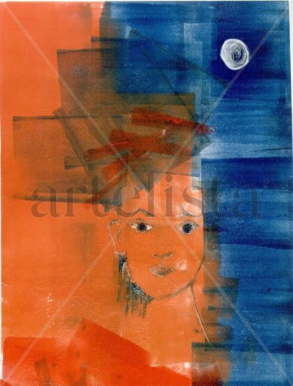 Mujer bajo la luna Monoprint