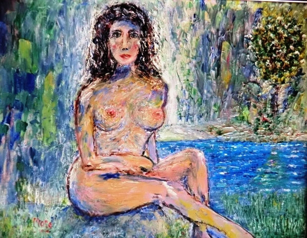 Sonia sur le lac Oil Others Nude Paintings