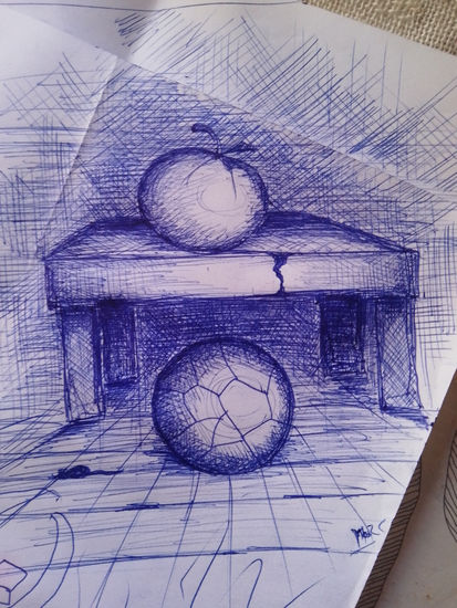 Bosceto el balon y pedro. Tinta