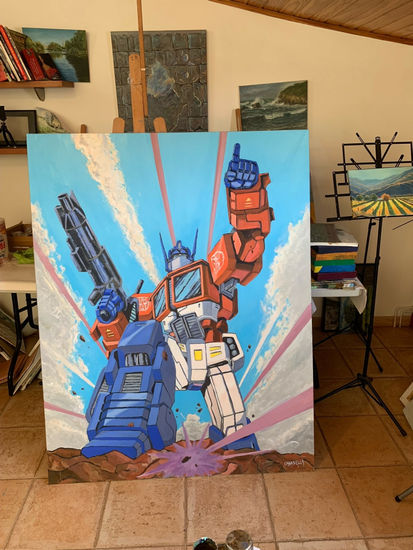 Optimus Prime Oil Canvas Portrait