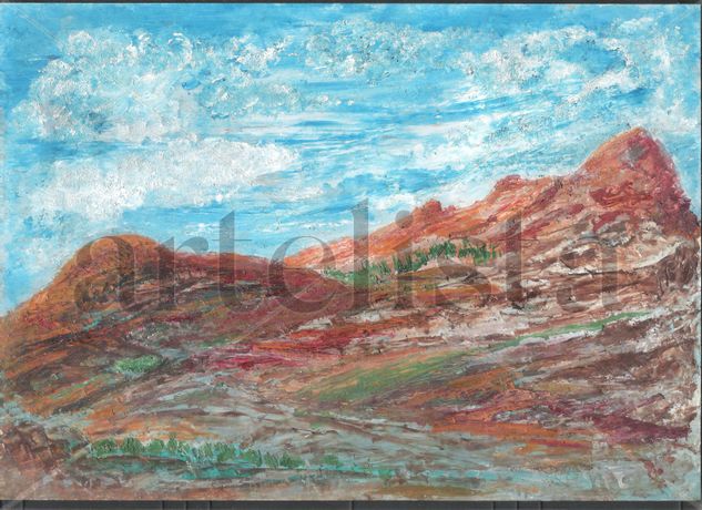 "Brown mountains" Óleo Papel Paisaje