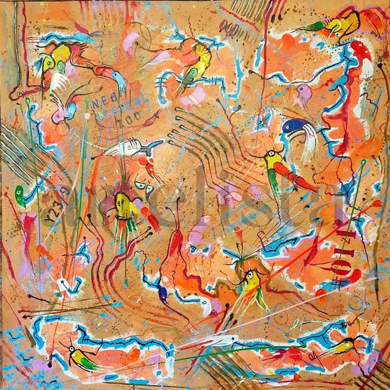 “#014 NEOLOGICAL ZOO OF FOSIL WINDS “ Acrylic Canvas Others