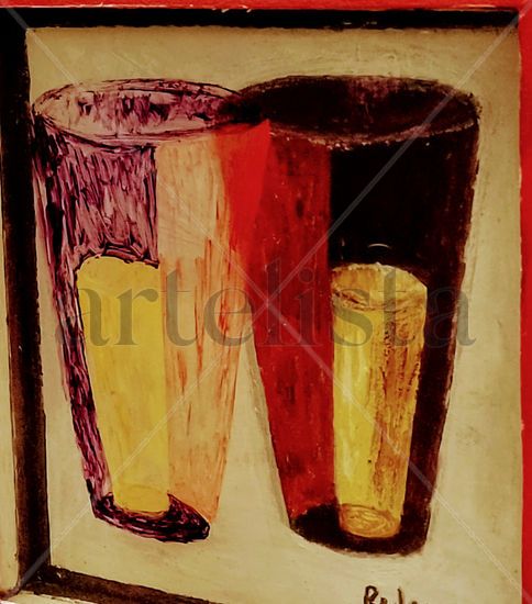 Naturaleza muerta en 3-D (1) Acrylic Panel Still Life Paintings