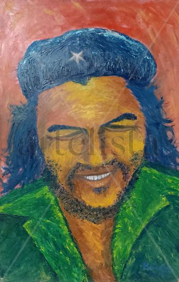 La sonrisa del guerrero Óleo Tabla Retrato