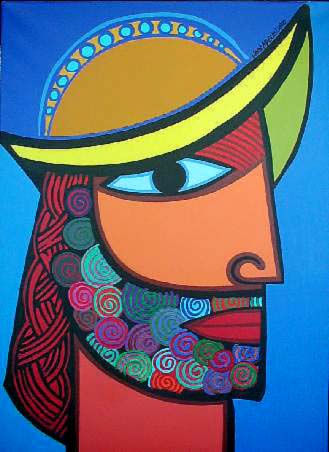 El gladiador Acrylic Canvas Figure Painting