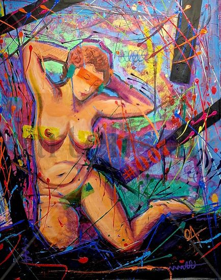 “#007 EVA“ Acrylic Canvas Nude Paintings