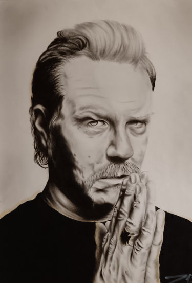 James metallica Oil Paper Portrait