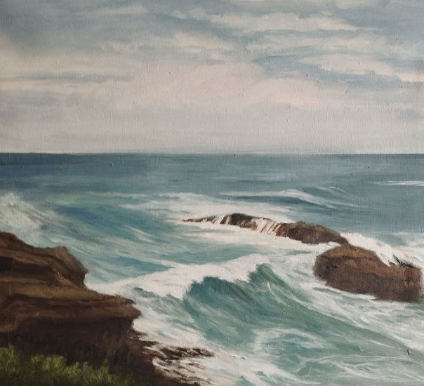 Junto al mar Oil Canvas Marine Painting