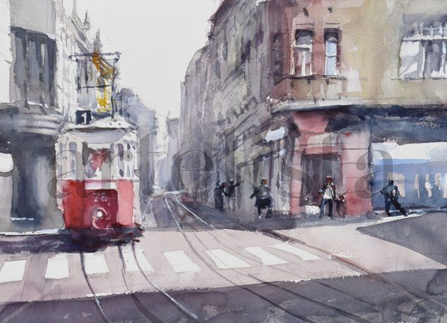 Streets of Prague Watercolour Paper Landscaping