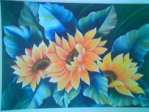 girasoles para laura Oil Canvas Floral Painting