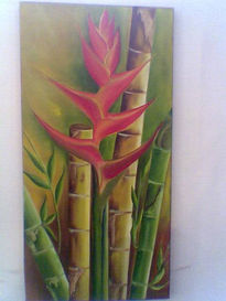 Guadua y heliconia