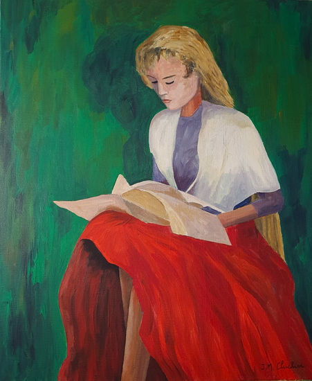 La lectura Acrylic Canvas Figure Painting