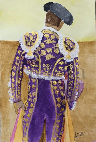 Torero Mixed media Paper Figure Painting