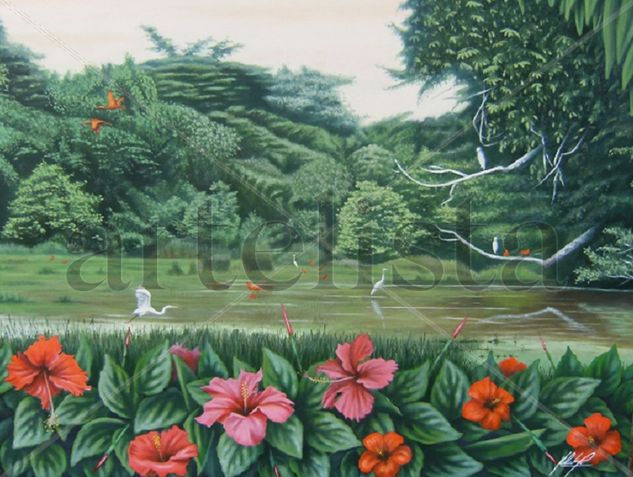 GREEN PARADISE Oil Canvas Landscaping