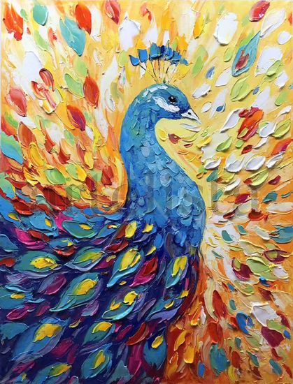 Peacock 1303 Acrylic Canvas Animals