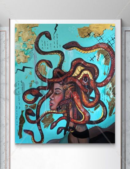 Medusa Acrylic Canvas Figure Painting