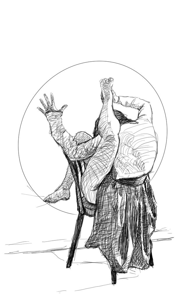 mujer en la silla