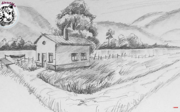 Casa con paisaje hermoso