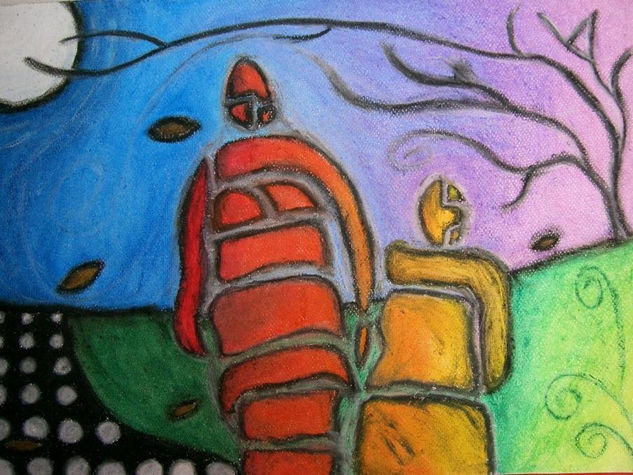 Hombre-Niño Pastel Papel Paisaje