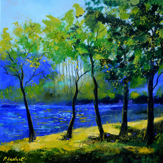 Blue river Oil Canvas Landscaping