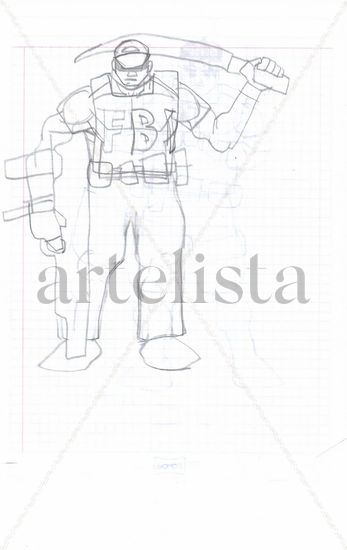 Personaje estilo americano policia fbi Pencil